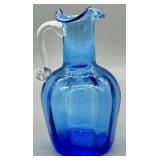 Handblown Cobalt Blue Art Glass Pitcher Creamer