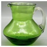 MCM Emerald Green Handblown Art Glass Pitcher