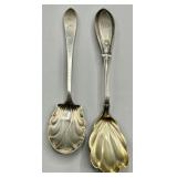 (2) Antique Sterling Silver Sugar Spoons