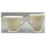 MacBeth-Evans Ivory Footed Creamer & Sugar