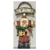 Vintage Wood Santa Wall Hanging