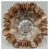 Fenton Amethyst Carnival Glass Ribbon Tie Bowl