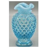 Fenton Hobnail Aqua Opalescent Vase