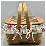 Vintage Longaberger Checkboard Basket w/Liner