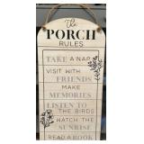 ï¿½The Porch Rulesï¿½ Sign (30x15)