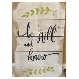 Be Still and Know Wood Farmhouse Style Wall Sign