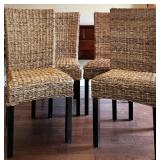 (4) Woven Dining Chairs