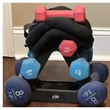 J/Fit Dumbell Set Weights with a Storage Stand