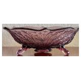 Vintage Fenton Amethyst Silvertone Wisteria Bowl