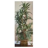 Bamboo and Mixed Faux Plant in Metal Pot