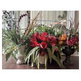 Assortment of Faux Plants and Planters