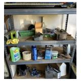 Metal shelving and contents