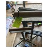 Plastic saw horses, rollers, and fan