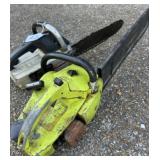 2 chainsaws