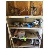Metal shelving and contents