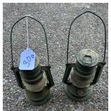 2 small kerosene lanterns