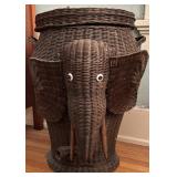 Vintage Wicker Elephant Basket