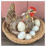 Large Ceramic Hen on a Nest Salt & Pepper Holder