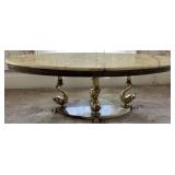 VTG Italian Onyx Coffee Table w/ Brass Feet
