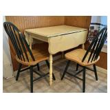 Vintage Drop-Leaf Table w/ (2) Chairs