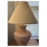 Vintage Terracotta Basket-Weave Design Lamp