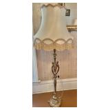 Antique Three Graces Brass Floor Lamp w/Shade