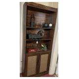 Bookshelf w/ Rattan Doors (Contents Included)