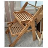 Vintage Tiered Wooden Cart on Wheels