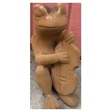 Frog Playing Instrument Concrete Statue