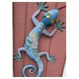 Metal Gecko Outdoor Wall Art