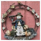 Scarecrow Welcome Metal Wreath