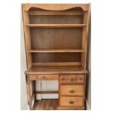 Wood Desk with Hutch
