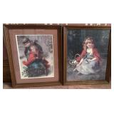 Vintage Victorian Children Portraits Framed