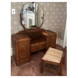 Art Deco Waterfall Vanity w/ Stool