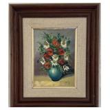 Floral Oil Painting on Canvas Signed by R Salip