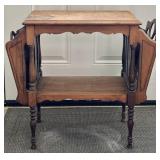 Antique Wood Magazine Rack Table