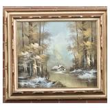 Framed Oil On Canvas