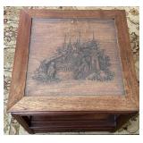Wood Carved End Table
