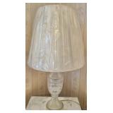 MCM Cut Etched Crystal Table Lamp w/Shade