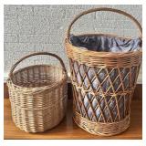 Wicker Hamper and Gathering Basket