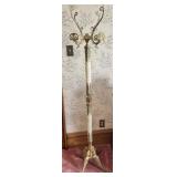 Mid-Century Brass and Onyx Marble Coat Rack