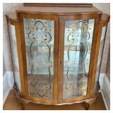 Vtg Bamboo and Glass Vitrine Display Case Cabinet
