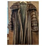 VTG Full-Length Real Fur Coat w/ Shawl Collar