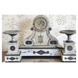 Antique French Marble Garniture Clock Set