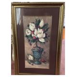 Vintage Homco Framed Barbara Mock Floral Print