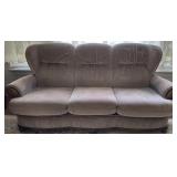 Wood Frame Tufted Pink Sofa