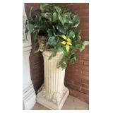 Pedestal Plant Stand w/ Faux Plant