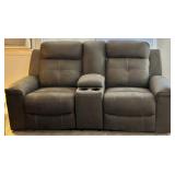 Grey Micro Suede Love Seat