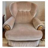 Vintage Wood Frame Tufted Chair