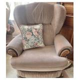 Vintage Wood Frame Tufted Chair